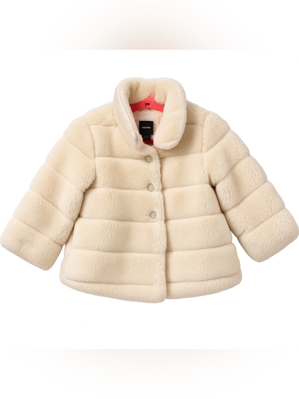 GAP Cream Sherpa Quilted Puffer Jacket